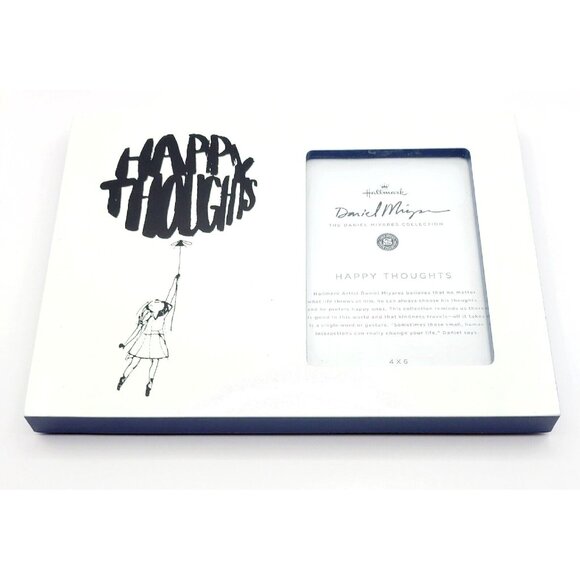 Hallmark Picture Frame Daniel Miyares Happy Thoughts 4x6 photo White & Blue - Picture 1 of 6